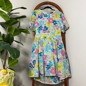 Smak Parlour 1X Retro Floral Open Back 100% Cotton Short Sleeve Dress